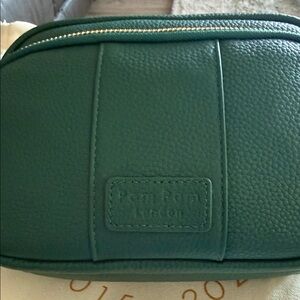 Pom Pom London Green Pebbled Leather Crossbody/Shoulder  Bag